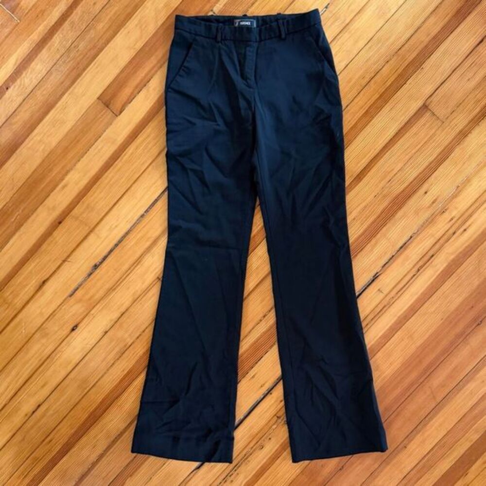 Versace Vintage RARE Y2K Mid-Rise Bootcut Trousers Black Wool Blend Size 38 (US